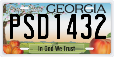 GA license plate PSD1432