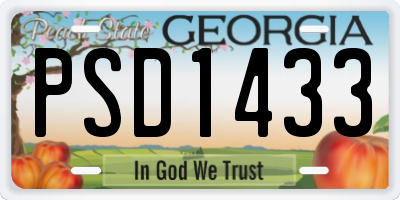 GA license plate PSD1433