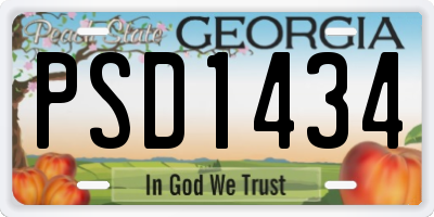 GA license plate PSD1434