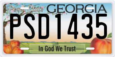 GA license plate PSD1435