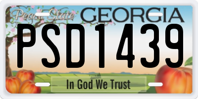 GA license plate PSD1439