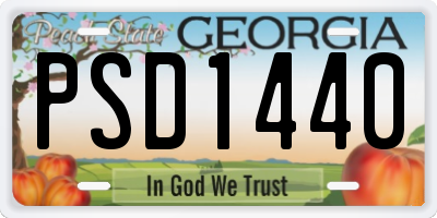 GA license plate PSD1440