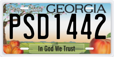 GA license plate PSD1442