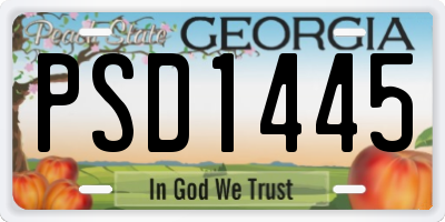 GA license plate PSD1445