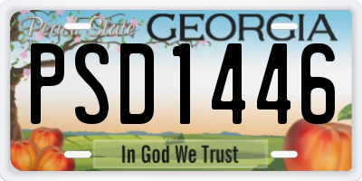 GA license plate PSD1446