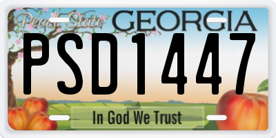 GA license plate PSD1447