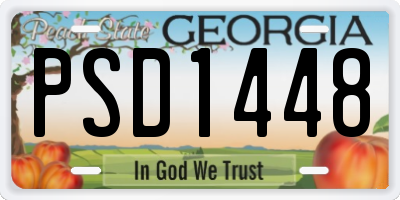GA license plate PSD1448