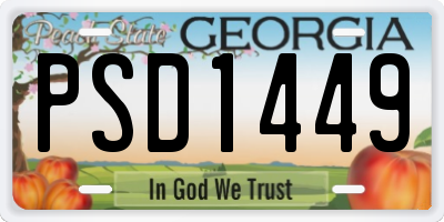 GA license plate PSD1449