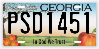 GA license plate PSD1451