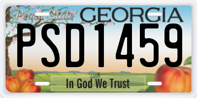 GA license plate PSD1459