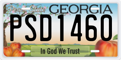 GA license plate PSD1460