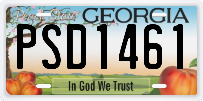 GA license plate PSD1461
