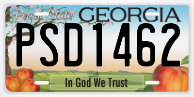 GA license plate PSD1462