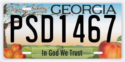 GA license plate PSD1467
