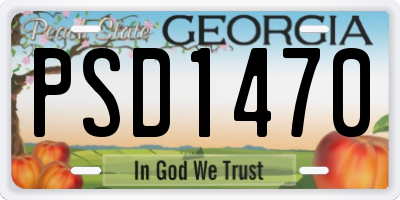 GA license plate PSD1470