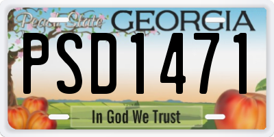 GA license plate PSD1471