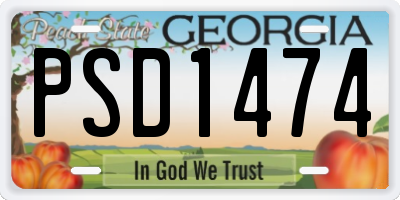 GA license plate PSD1474