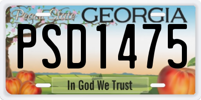 GA license plate PSD1475