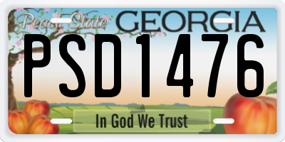 GA license plate PSD1476