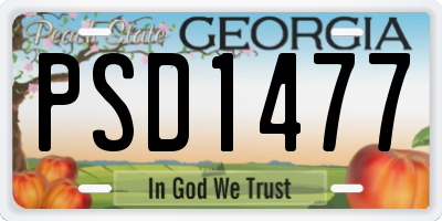 GA license plate PSD1477