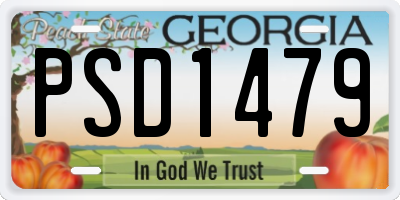 GA license plate PSD1479