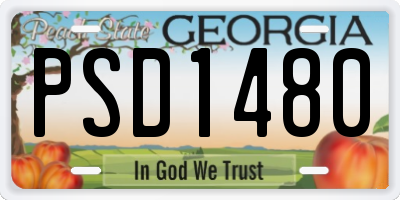 GA license plate PSD1480