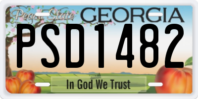 GA license plate PSD1482