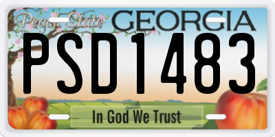 GA license plate PSD1483