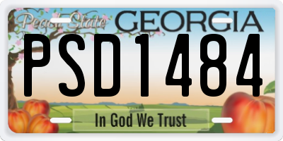 GA license plate PSD1484