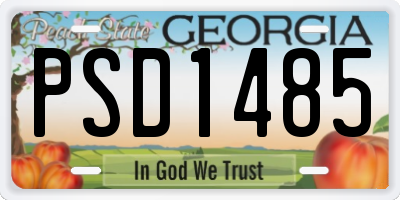 GA license plate PSD1485