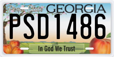 GA license plate PSD1486