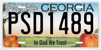 GA license plate PSD1489