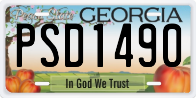 GA license plate PSD1490