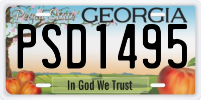 GA license plate PSD1495