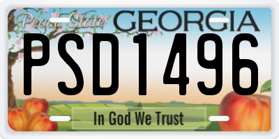 GA license plate PSD1496