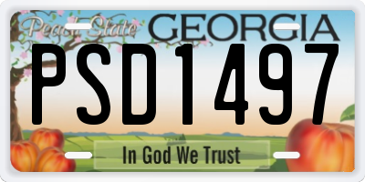 GA license plate PSD1497