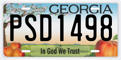 GA license plate PSD1498