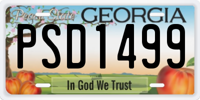 GA license plate PSD1499
