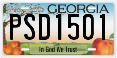GA license plate PSD1501