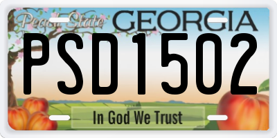 GA license plate PSD1502