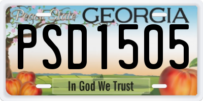 GA license plate PSD1505