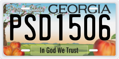 GA license plate PSD1506