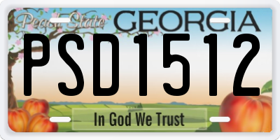 GA license plate PSD1512