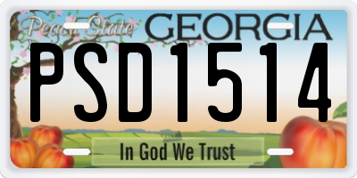GA license plate PSD1514