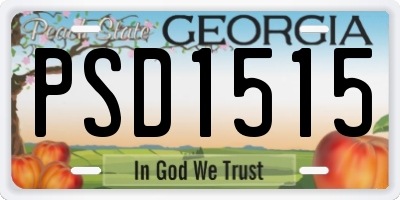 GA license plate PSD1515