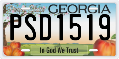 GA license plate PSD1519