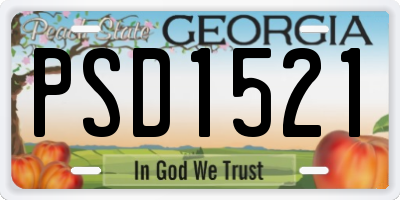 GA license plate PSD1521