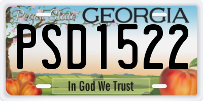 GA license plate PSD1522