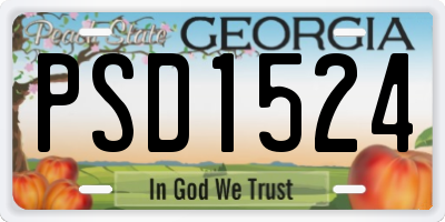 GA license plate PSD1524