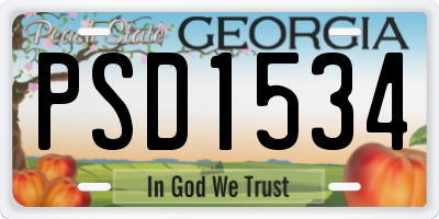GA license plate PSD1534